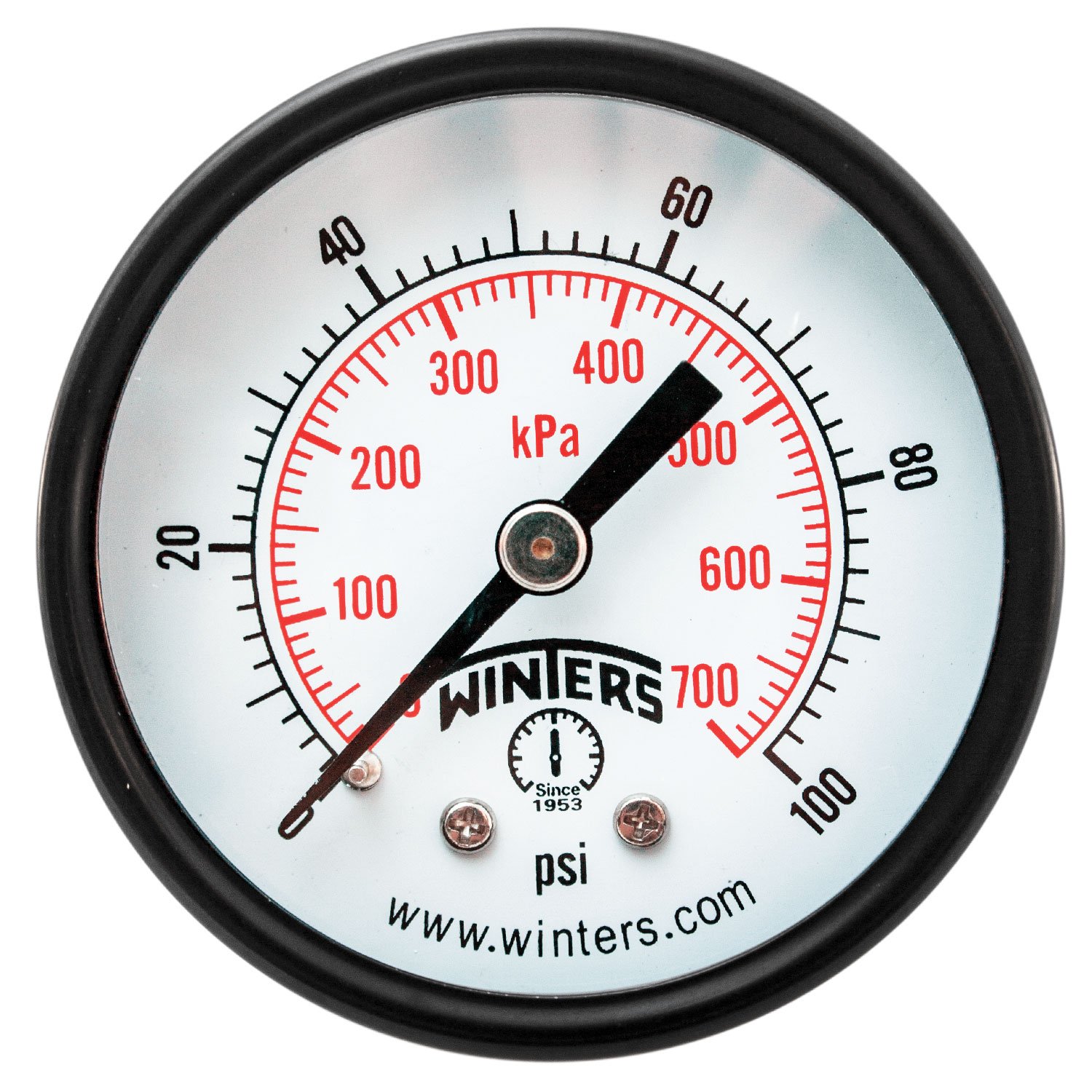 1500x1500 Winters Pem Series Steel Dual Scale Economy Pressure Gauge