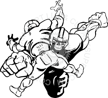 361x326 Football Tackle In Black And White