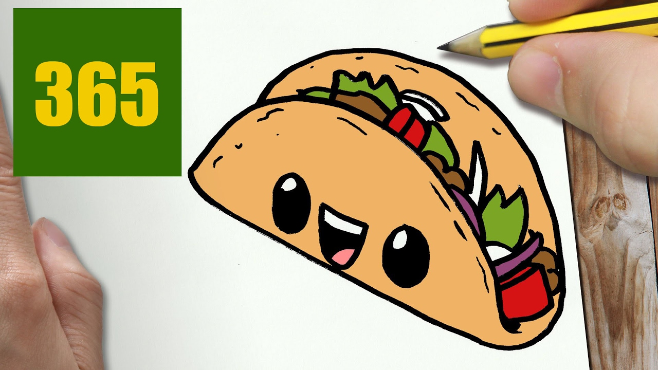1280x720 How To Draw A Taco Cute, Easy Step