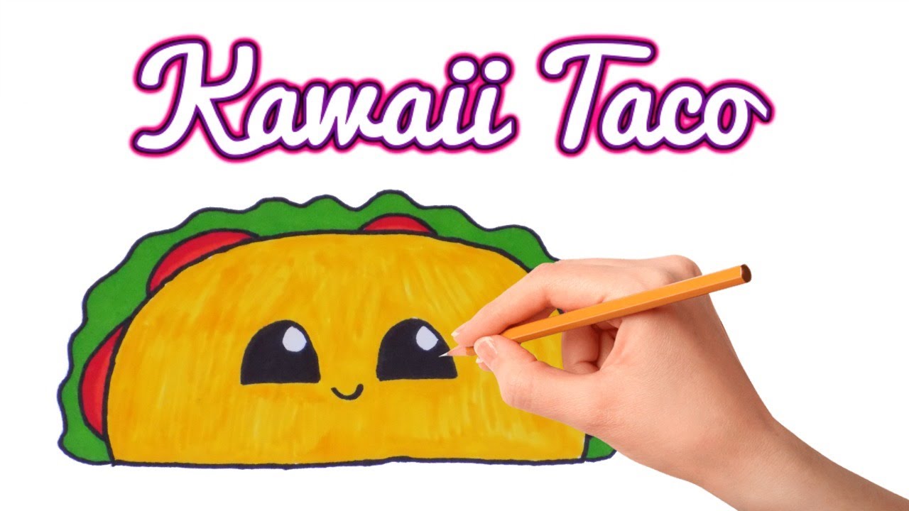 1280x720 How To Draw A Cute Cartoon Taco How To Draw Easy Kawaii Stuff
