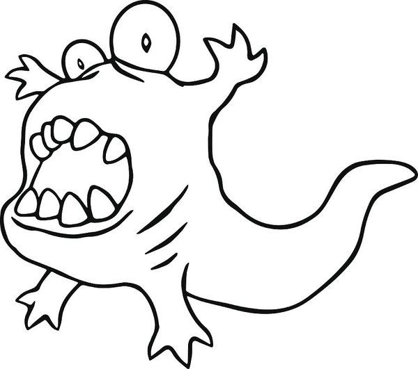 600x531 Cartoon Angry Tadpole Vector Illustration Art Print