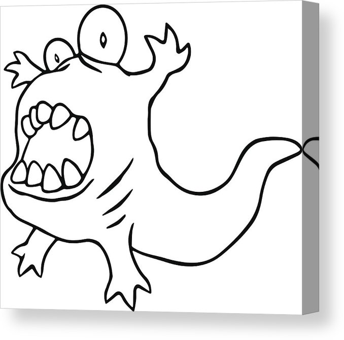 678x670 Cartoon Angry Tadpole Vector Illustration Canvas Print Canvas