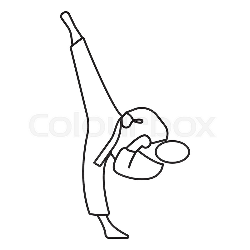 800x800 taekwondo icon outline taekwondo stock vector colourbox