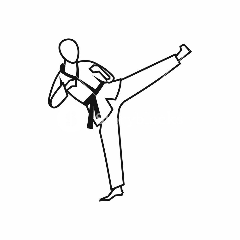 1000x1000 Wushu Master Icon In Simple Style Isolated On White Background