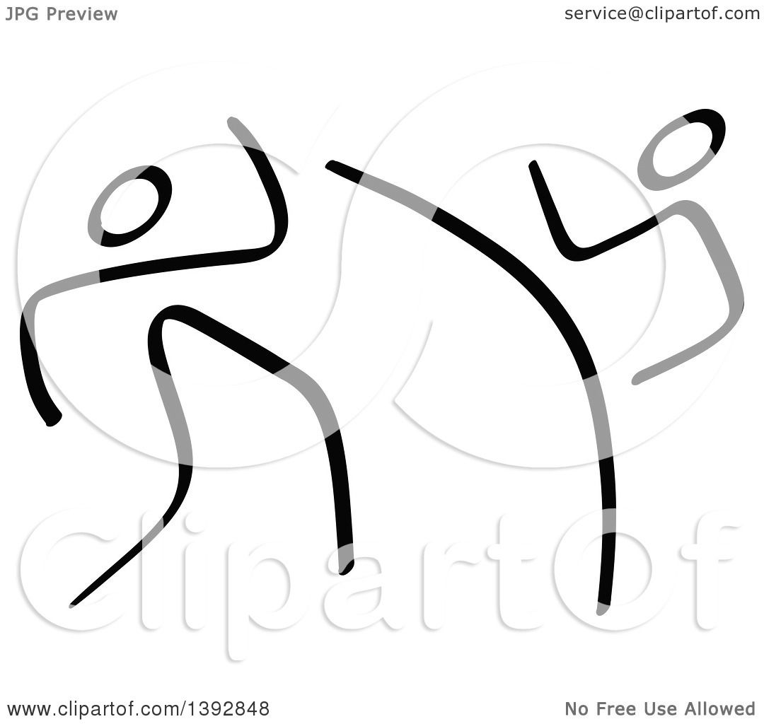 1080x1024 Clipart Of Black And White Olympic Taekwondo Stick Men