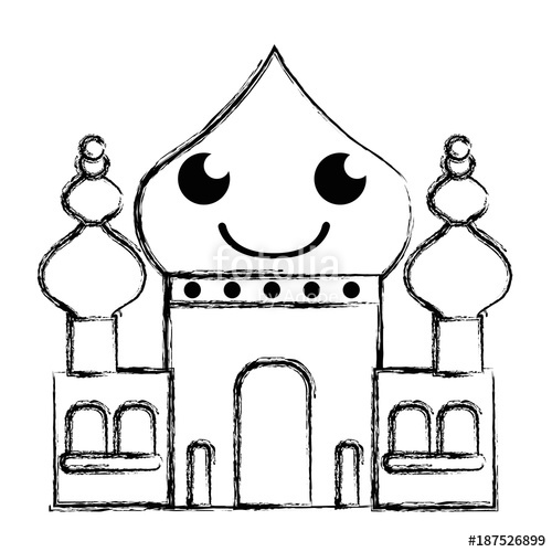 500x500 Figure Smile Taj Mahal Kawaii Cartoon Stock Image And Royalty