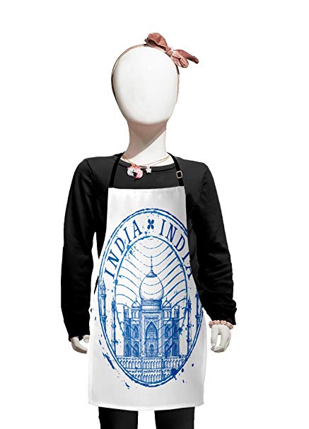 437x606 Lunarable Ethnic Kids Apron, Taj Mahal In White