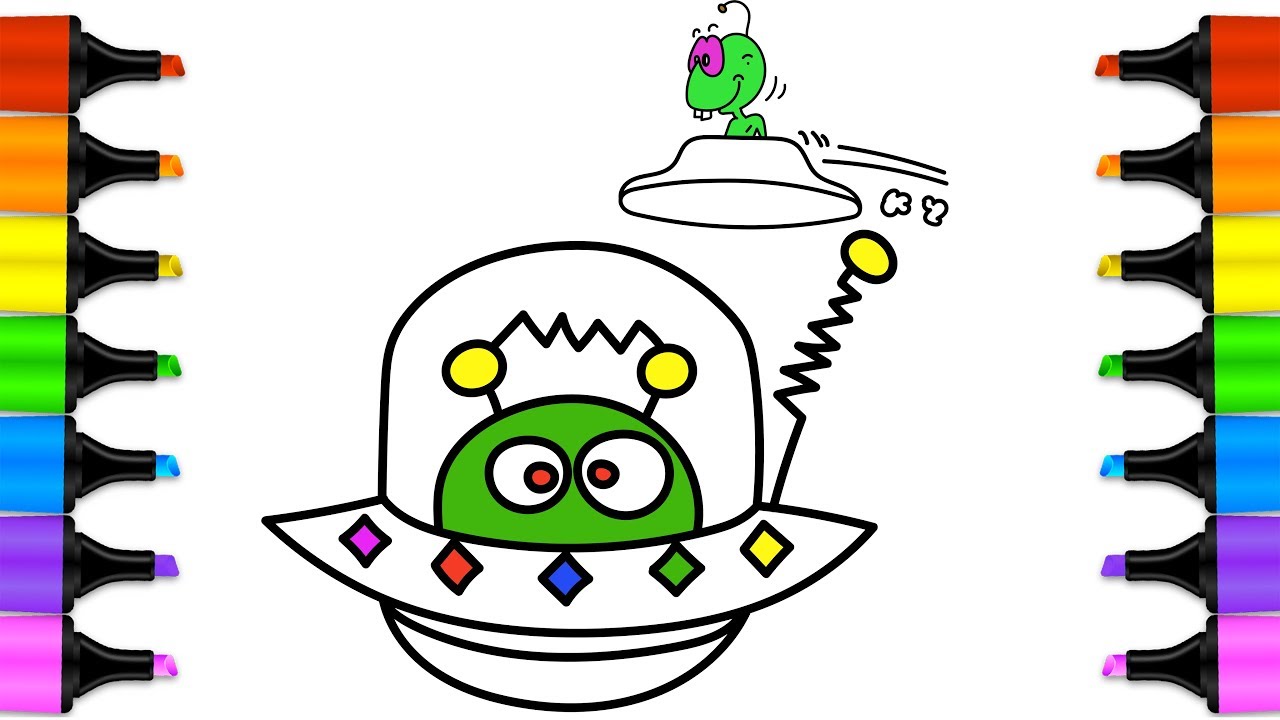 1280x720 Coloring Pages And How To Draw Spaceship Drawing And Coloring