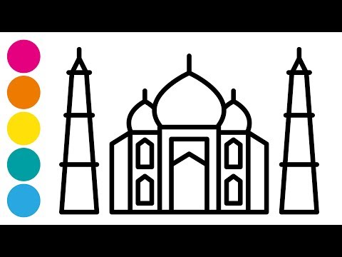 480x360 How To Draw Taj Mahal Coloring Pages For Kids