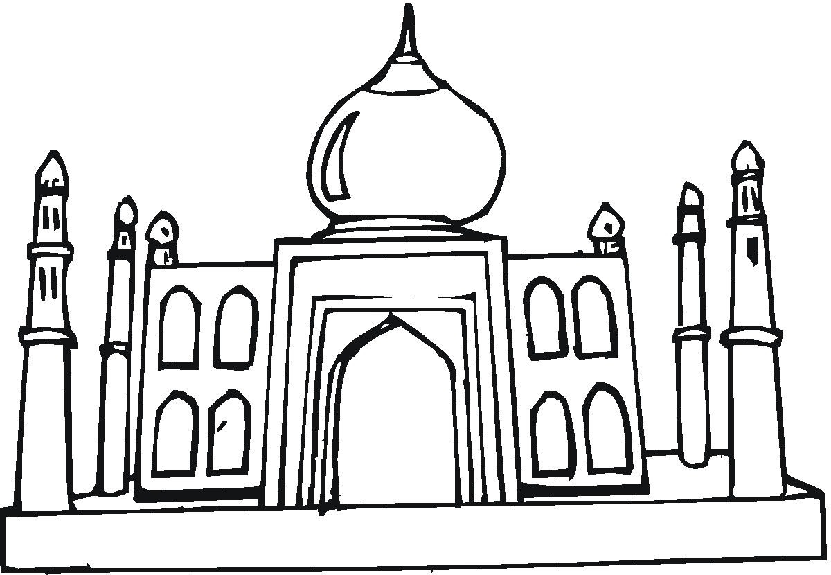 1200x830 Taj Mahal Clipart Black And White Clipart Station