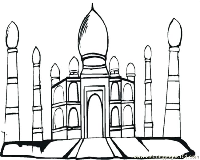 650x521 World Heritage Site Taj Mahal Coloring