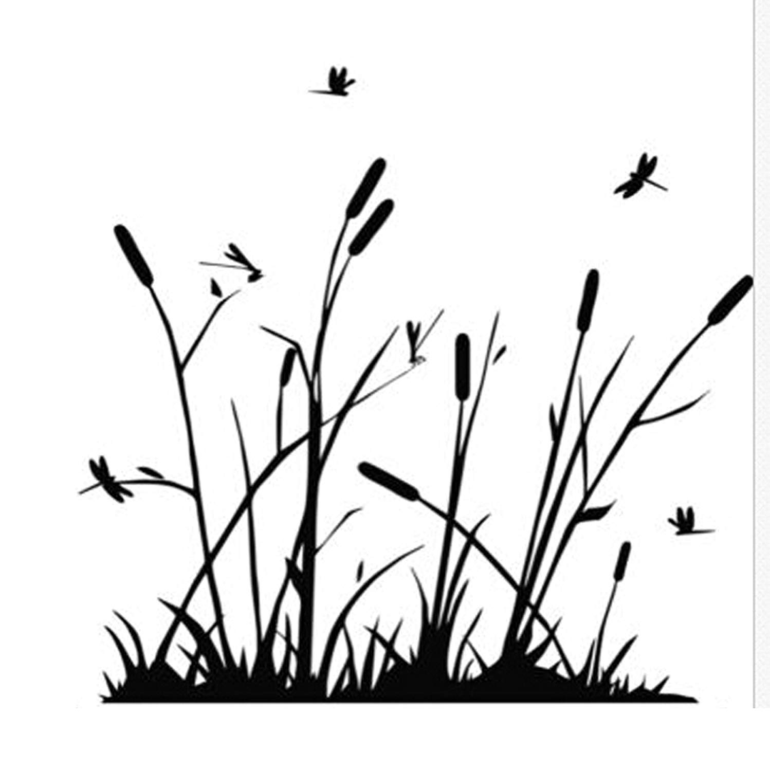 1498x1500 Dragonfly Reeds Tall Grass Wall Decal Stickers Decoration