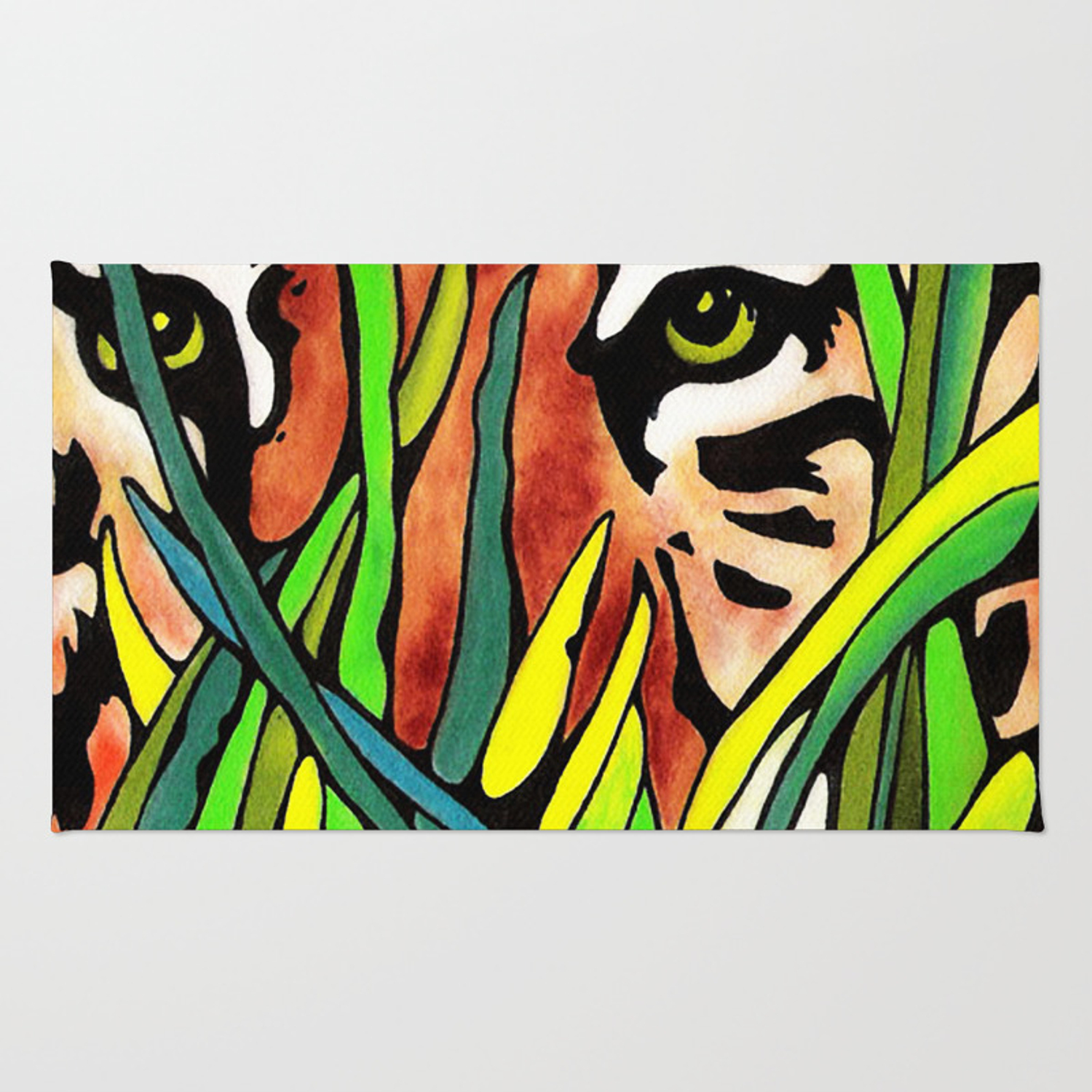 1500x1500 Tiger Eyes Looking Through Tall Grass