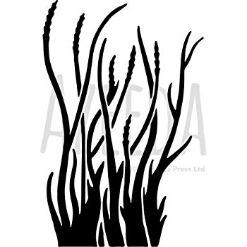 350x350 'tall Grass' Wall Stencil Template