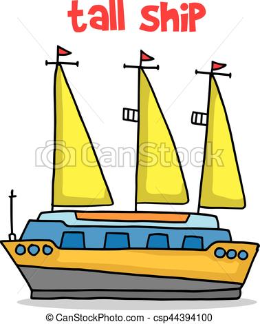 378x470 Transport Of Tall Ship Cartoon Vector Art