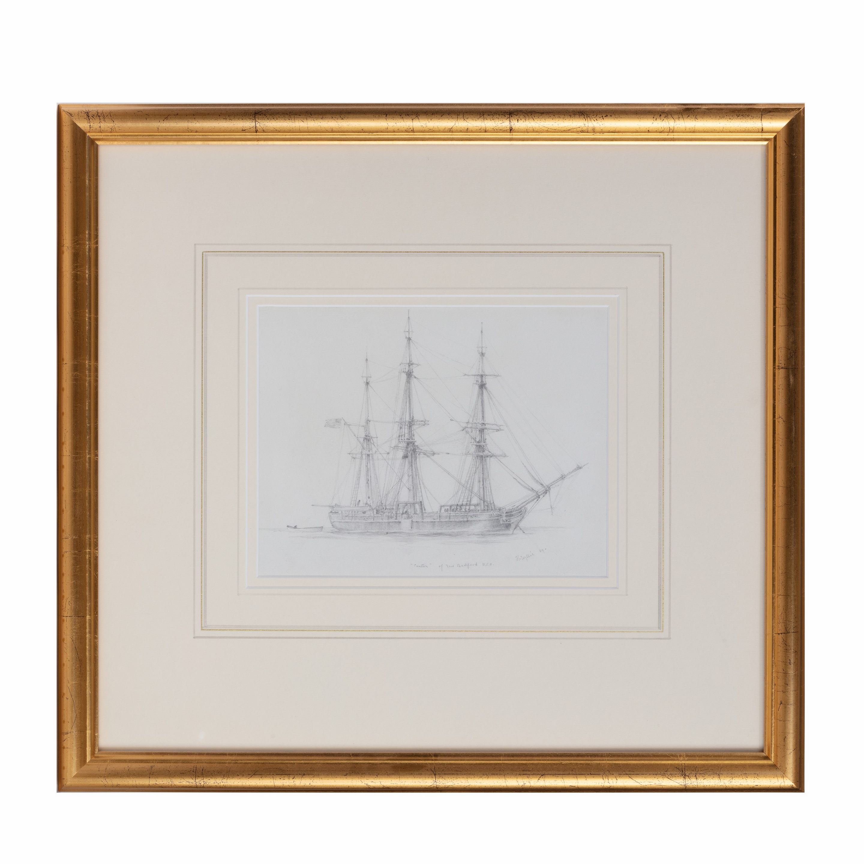 2880x2880 An Unusual Pencil Drawing Of A Three Masted Whaling Ship