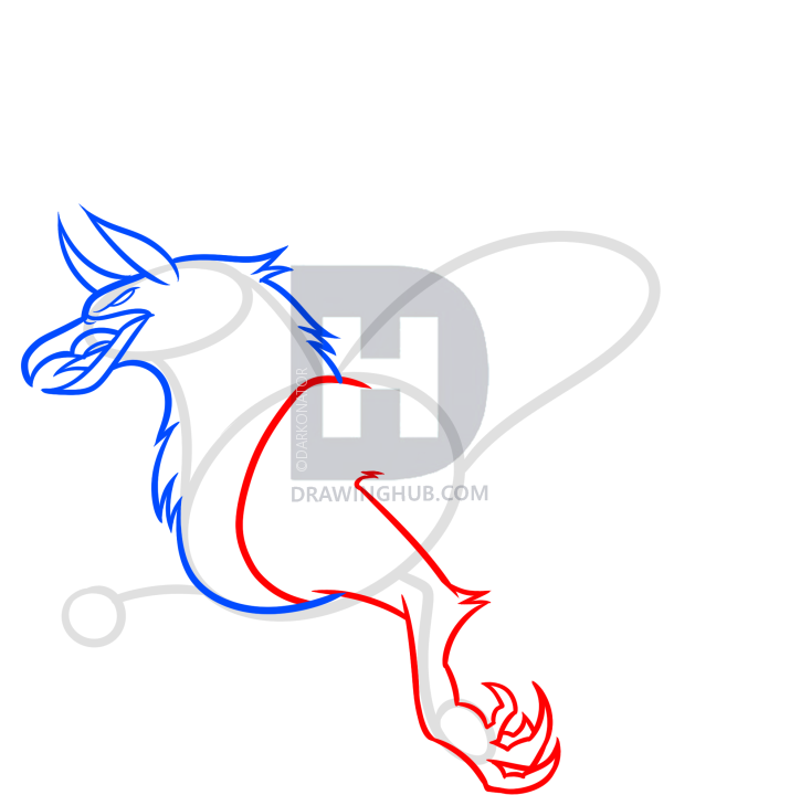 715x720 how to draw a flying gryphon, step