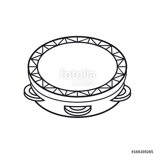 500x500 tambourine musical instrument for kid baby toy cartoon style