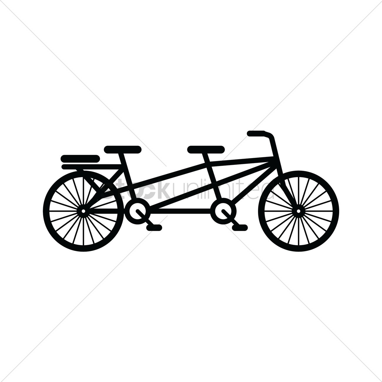 1300x1300 Tandem Bicycle Vector Image