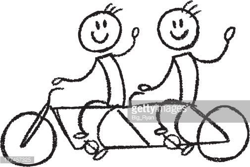505x339 vectorkunst stick figure tandem bike tandem bikes