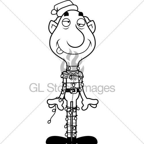 500x500 Cartoon Christmas Elf Tangled Up Gl Stock Images