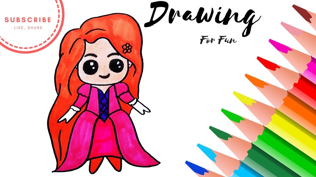 1280x720 How To Draw Rapunzel From Tangled Cute And Easy