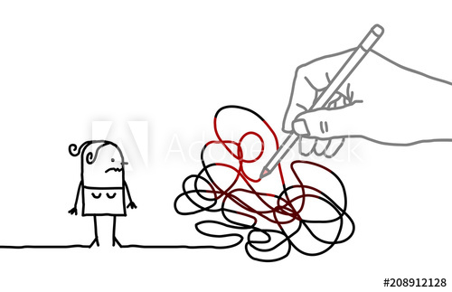 500x323 Big Drawing Hand With Cartoon Woman