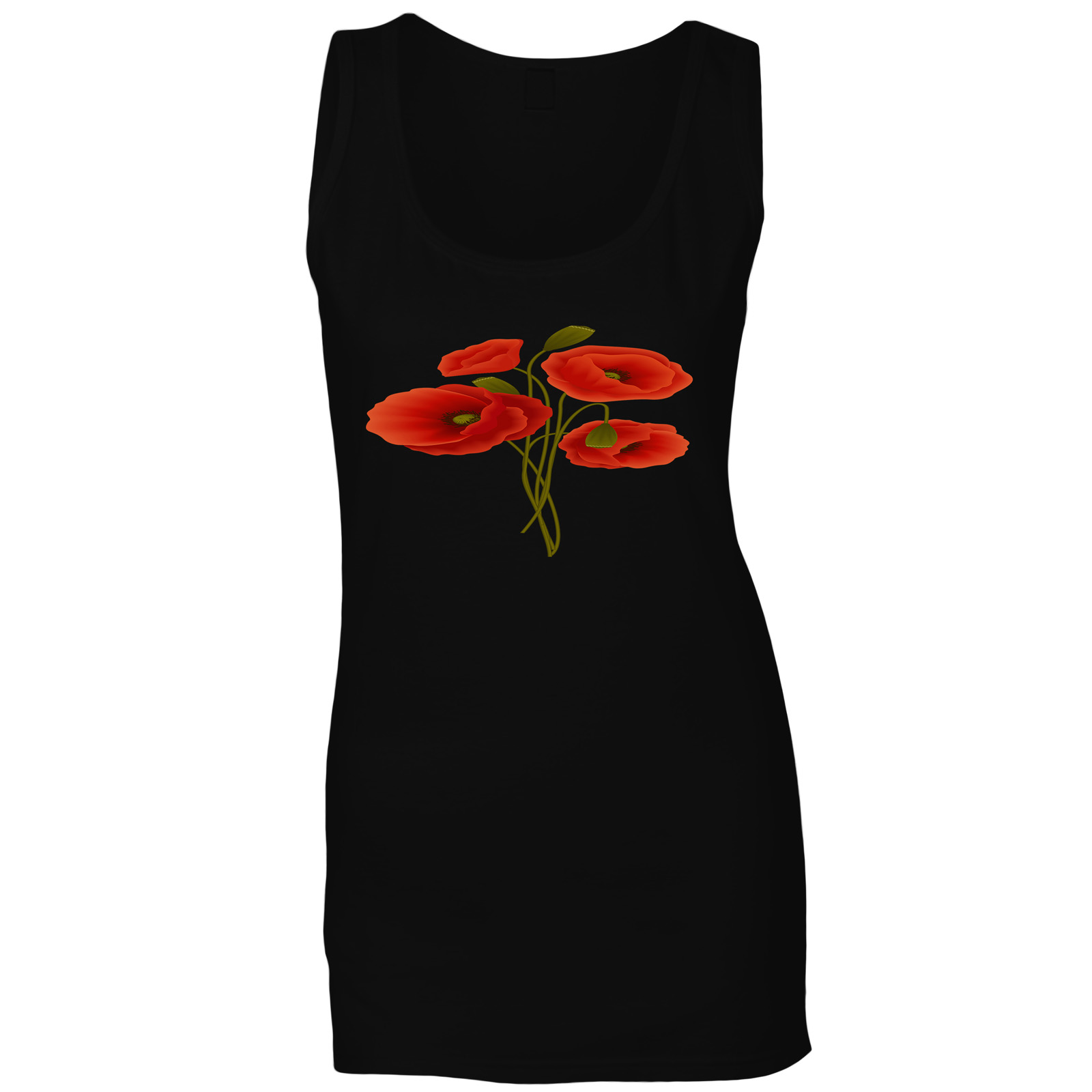 1600x1600 Poppy Flower Drawing Ladies T Shirttank Top Ebay