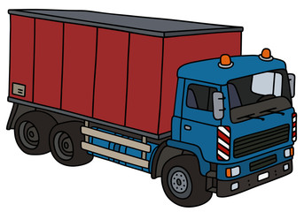 343x240 Red Tank Truck Hand Drawing, Vector Illustration