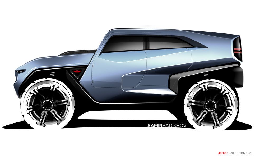 965x596 Rezvani Tank Sketch Rendering Truck Design, Concept
