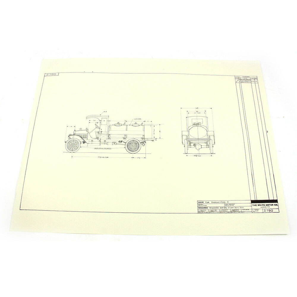 1000x1000 Vintage White Motors Commercial Truck Blueprint D Tanker Ebay