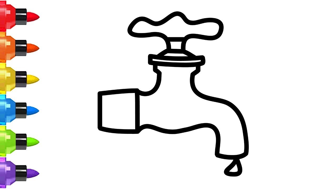 1280x720 How To Draw A Tap Water Easy For Kids