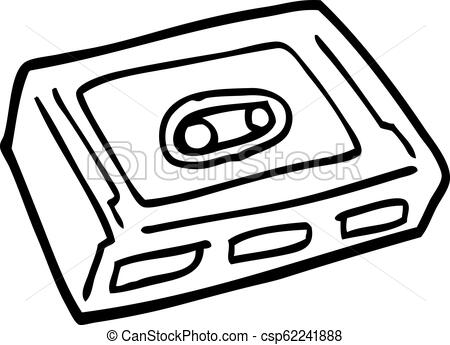 450x345 Line Drawing Cartoon Cassette Tape Deck