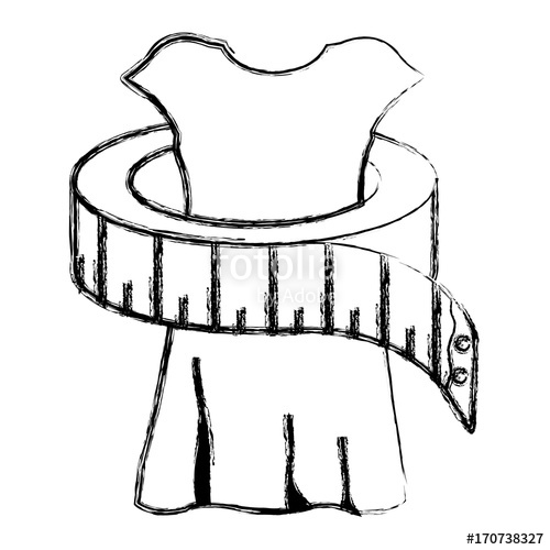 500x500 Sewing Tape Measure With Manikin Vector Illustration Design Stock