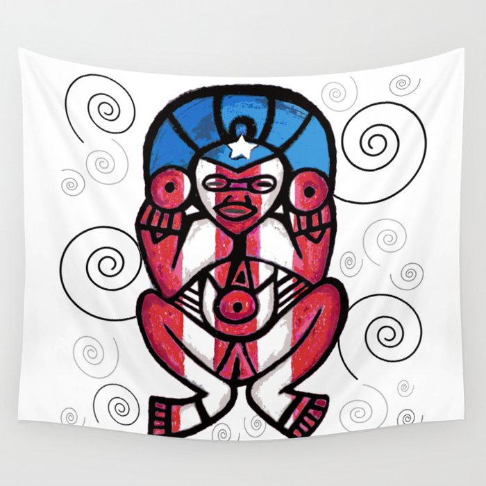 700x700 atabeira puerto rican flag petroglyph wall tapestry