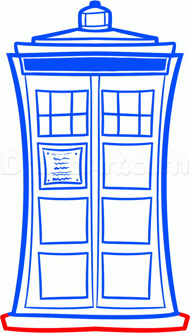 656x1148 How To Draw The Tardis, Step