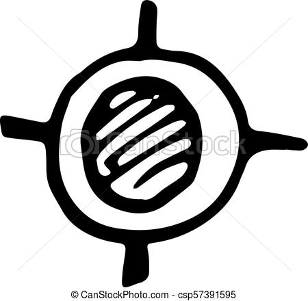 450x440 Handdrawn Target Doodle Icon Hand Drawn Black Sketch Sign Symbol