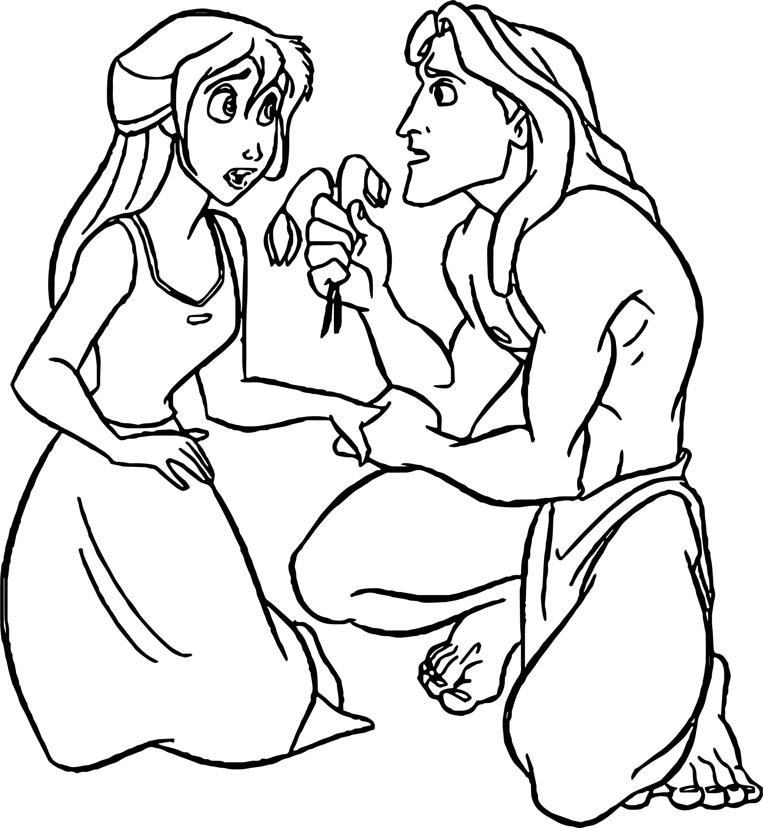 2621x2842 Tarzan And Jane Flower Coloring Pages