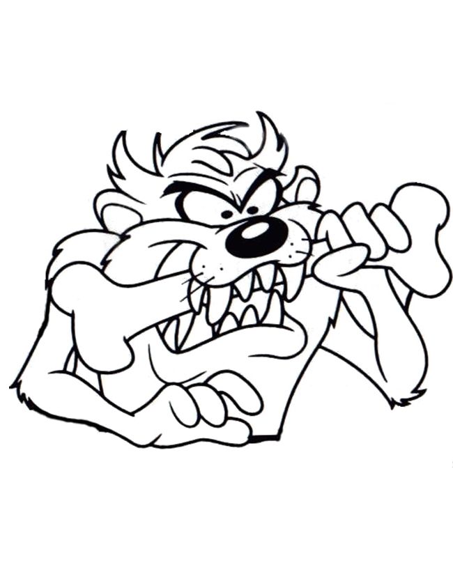 650x821 Tasmanian Devil Cartoon Coloring Pages