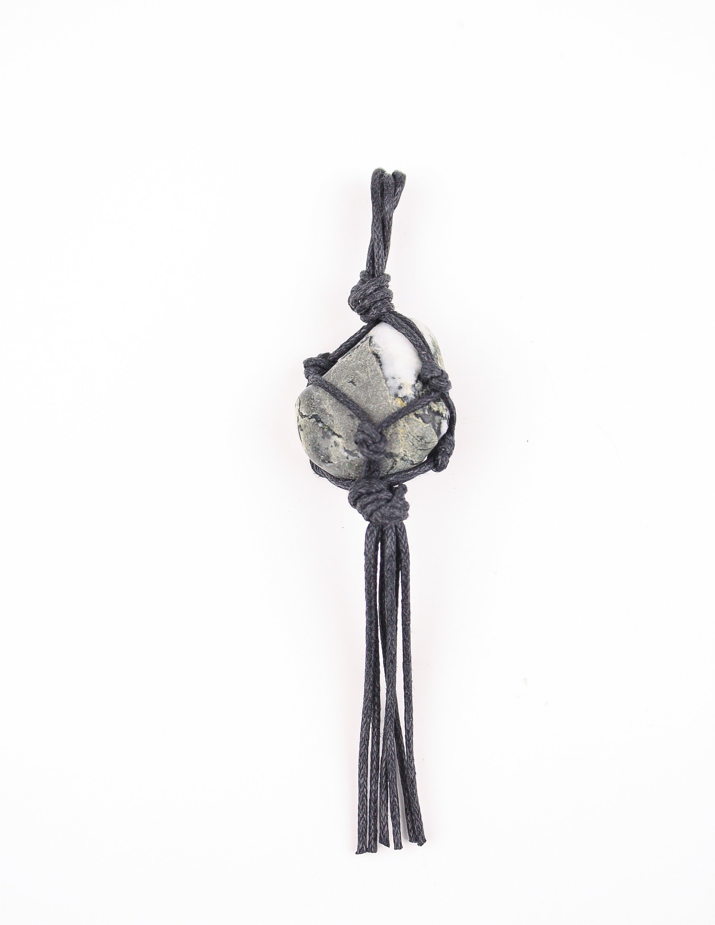 2318x3000 Gypsy Wrapped Dallasite Rock Pendant With Tassel Fringe Cord Etsy