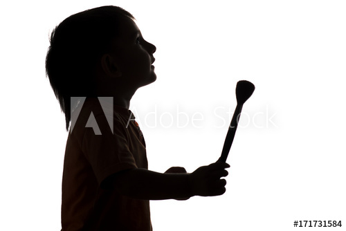 500x334 Silhouette Of Little Boy With Tassel For Drawing Looking Up