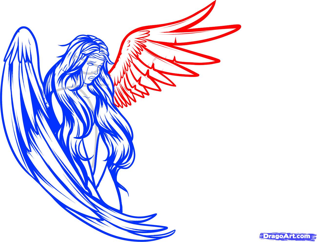 1300x994 Step How To Draw Tattoo Angels, Angel Tattoos