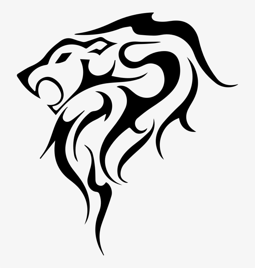 820x860 Lion Tattoo Flash Tribe Mane