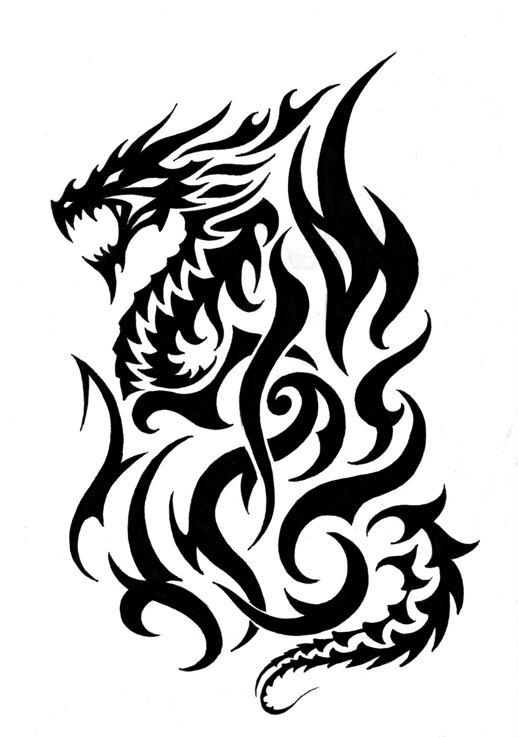 1024x1455 Creative Tattoos Ying Yang Dragon Tattoo Design Ideas