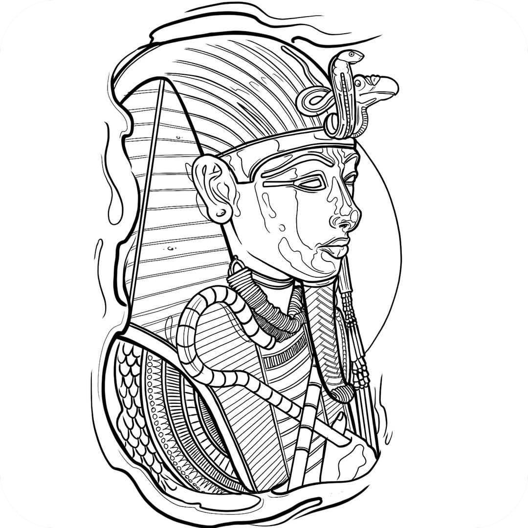1080x1080 Huge Collection Of 'king Tut Tattoo Drawing' Download More Than