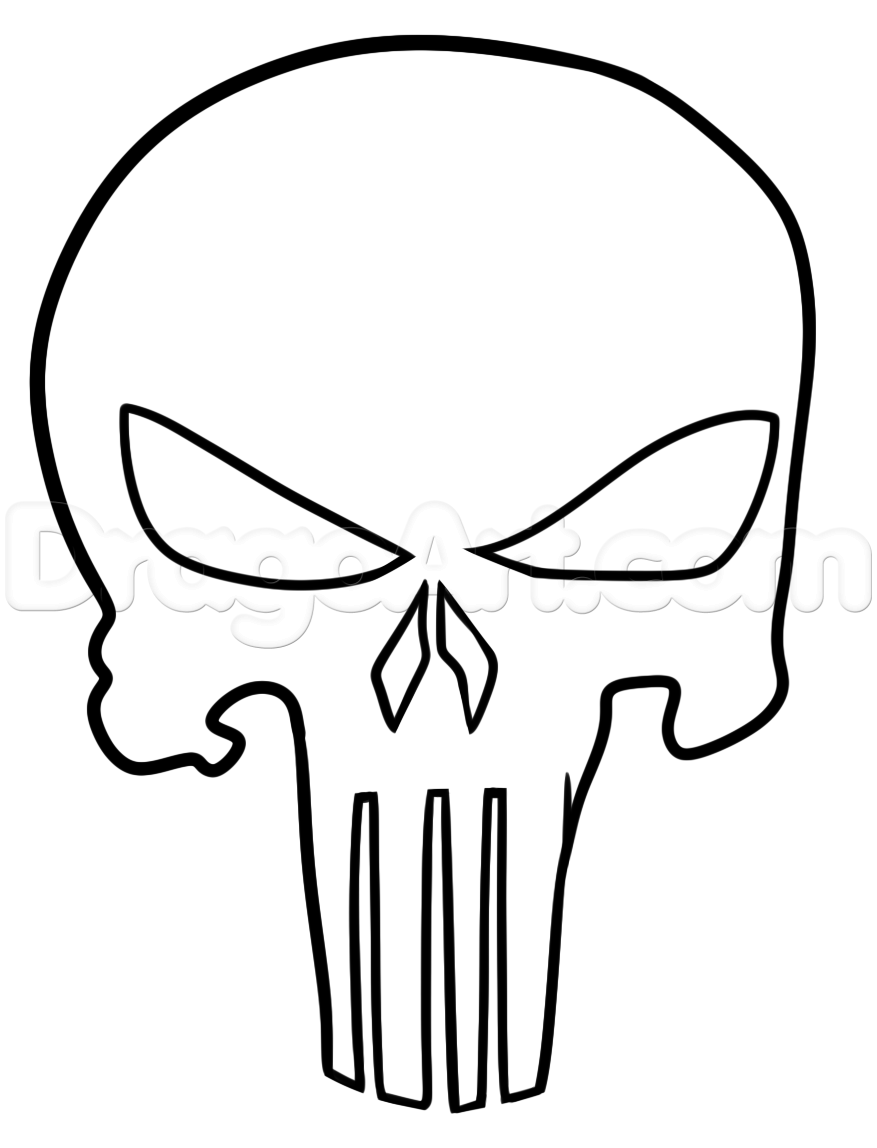 877x1148 Great Punisher Tattoo Drawing Tutorial, Stepstep, Marvel