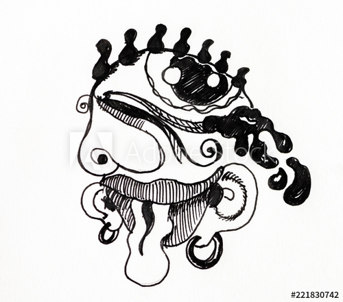 500x441 Hand Drawing Tattoo Using Black Ink On Paper Concept For Complex