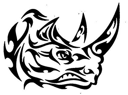 425x316 Tribal Rhino Rhinoceros Tattooing Temporary Tattoos