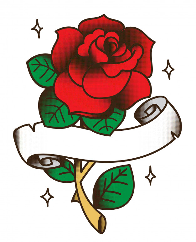 626x772 Rose Tattoo Drawing Vector Premium Download
