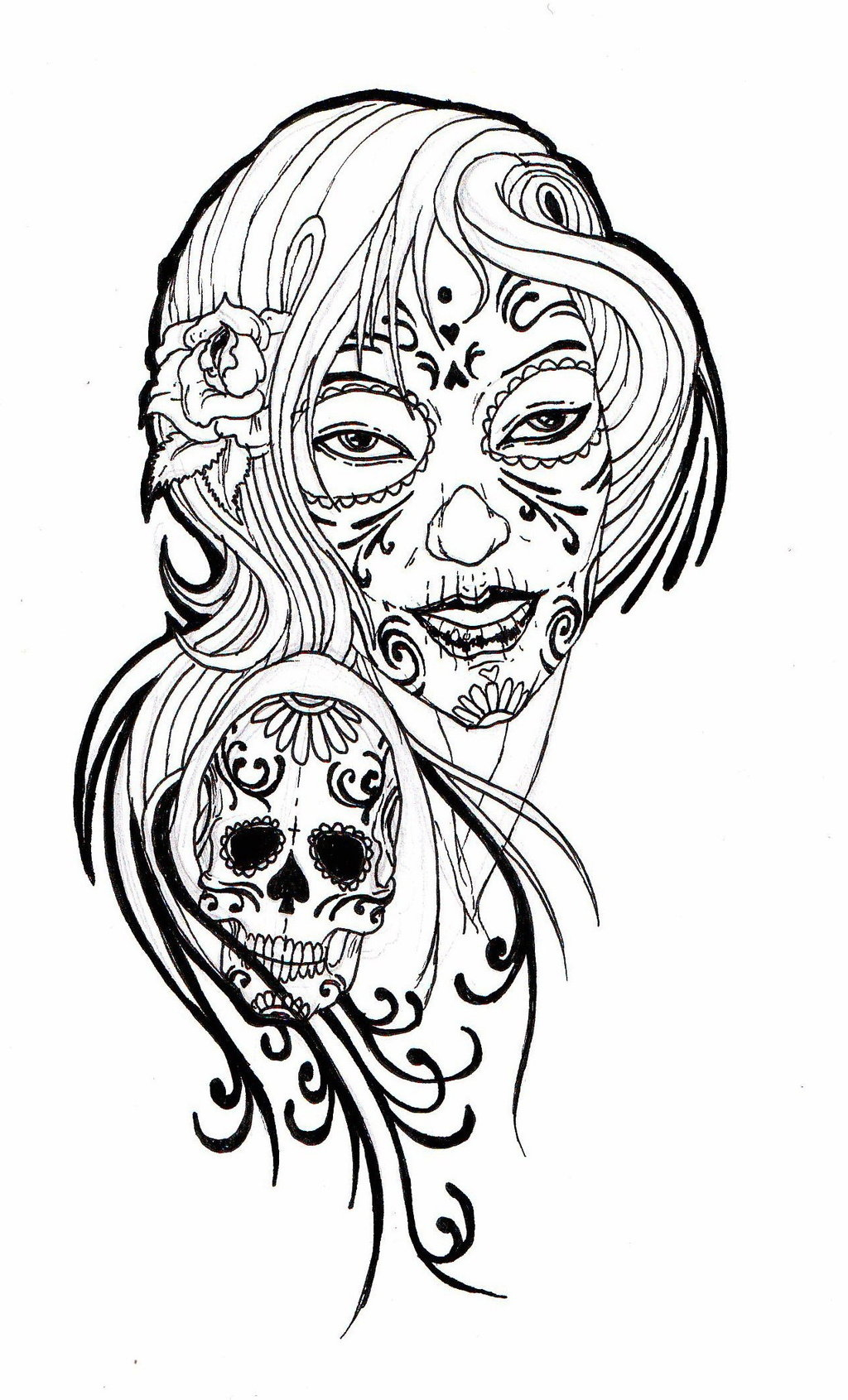 1024x1691 Sugar Skull Coloring Pages For Adults Cool Photography Free Free